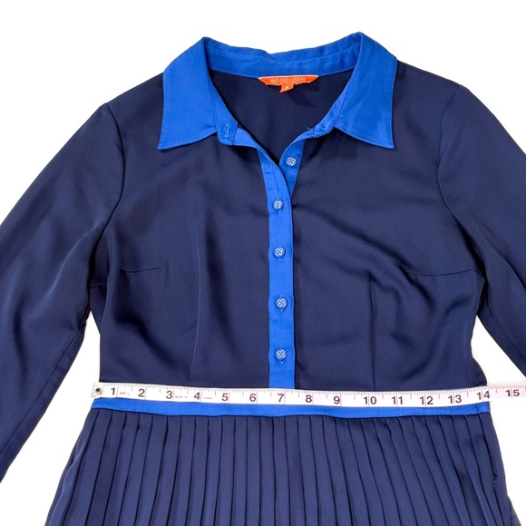 ModCloth Just My Typist Pleated Shirtdress Navy Pockets Size 6 Retail $99 💙👗✨ - Picture 7 of 16